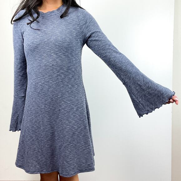Abercrombie & Fitch Size M Flared A-Line Ribbed Dress Blue - Picture 8 of 11